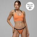 Reversible Bralette and Mesh Tanga - Cantaloupe - Matching Set